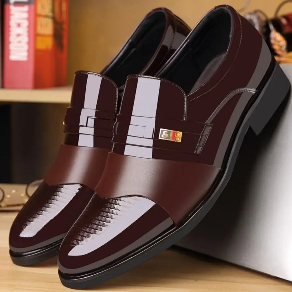 High Quality Men Shoes Fashion Business Dress Men Shoes Formal Slip On Mens Oxfords Footwear Leather Shoes Male Sneakers