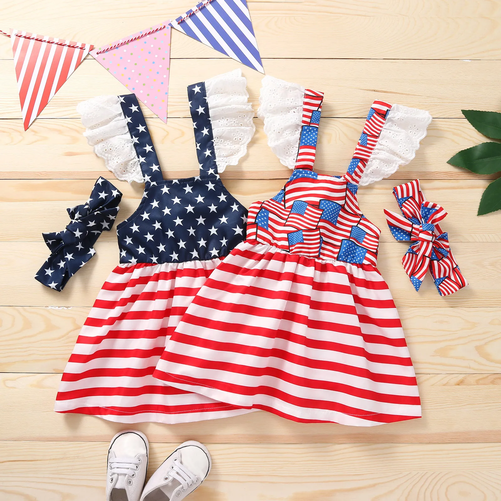 

Princess Baby Toddler Backless 4th-of-July Striped Girls Stars Printed Dress Girls Dress&Skirt Girls Christmas Sweater Dress