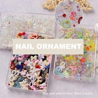 50g 1 box nail ornament ice penetration decorating smooth surface 3d bowknot manicure glitter decoration for female