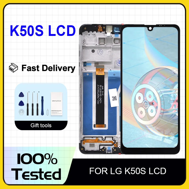 

1Pcs 6.5 Inch For LG K50S Lcd Touch Screen Digitizer Assembly LMX540HM LM-X540 LM-X540BMW LMX540BMW Display With Tools