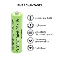 18pcs aaa 750mah 1 2v ni mh rechargeable battery good quality 1 2 v nimh 3a batteries for remote control