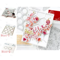 2022 hexagon clear silicone stamps scrapbook decorate craft embossing metal cutting dies set diy greeting card handmade template