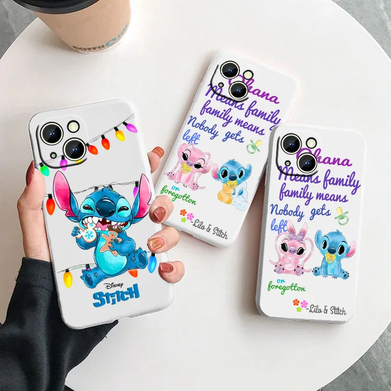 

Stitch Disney Cute For Samsung Galaxy S23 S22 S21 S20 FE Ultra Plus S10 Lite 5G Liquid Rope Phone Case