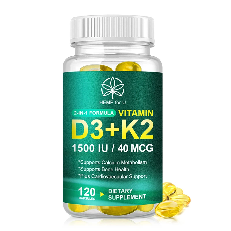 

Конопля для U комбинированных витаминов D3 + K2, капсулы витамина D & K, кальциевые таблетки, поддержка сердечных зубов и костей, предотвращение ...