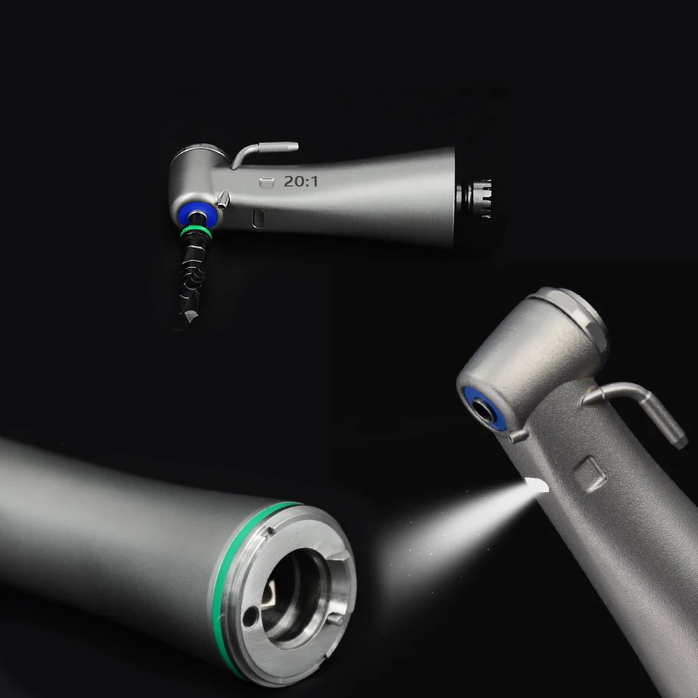 Dental Contra Angle 20:1 with Fiber Optic Implant Surgery Low Speed Handpiece Air Turbine Odontologia Dentist NSK Ti-Max