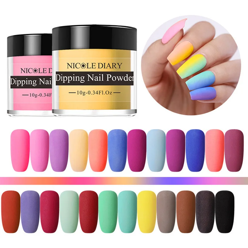 

DIY Black Dipping Nail Powder Glitter Without Lamp Cure Matte Nude Series Dip Dipping Polish Chrome Dust Pigment