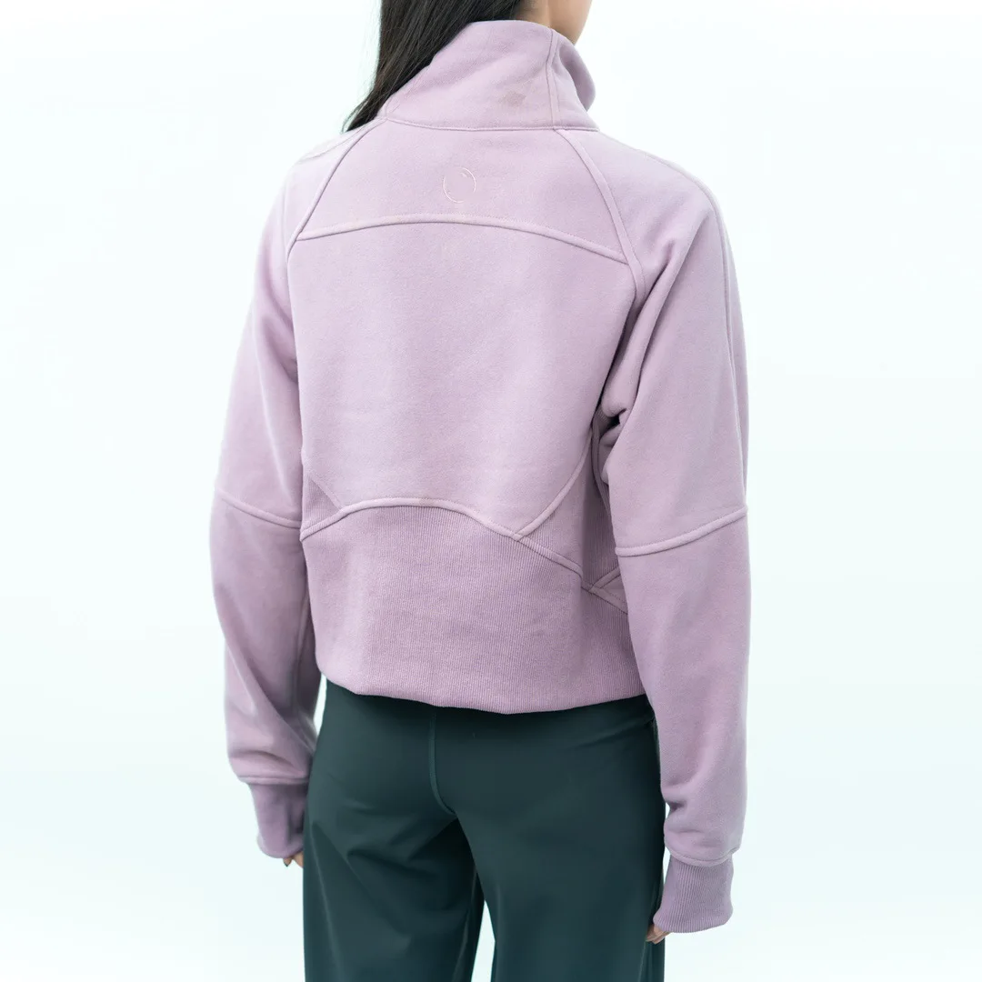 LuluWomen Scuba Define Jacket Half Zipper O-Neck Coat Sport Yoga Bodysuit Autumn Winter Thickened Thermal Training Top With LOGO