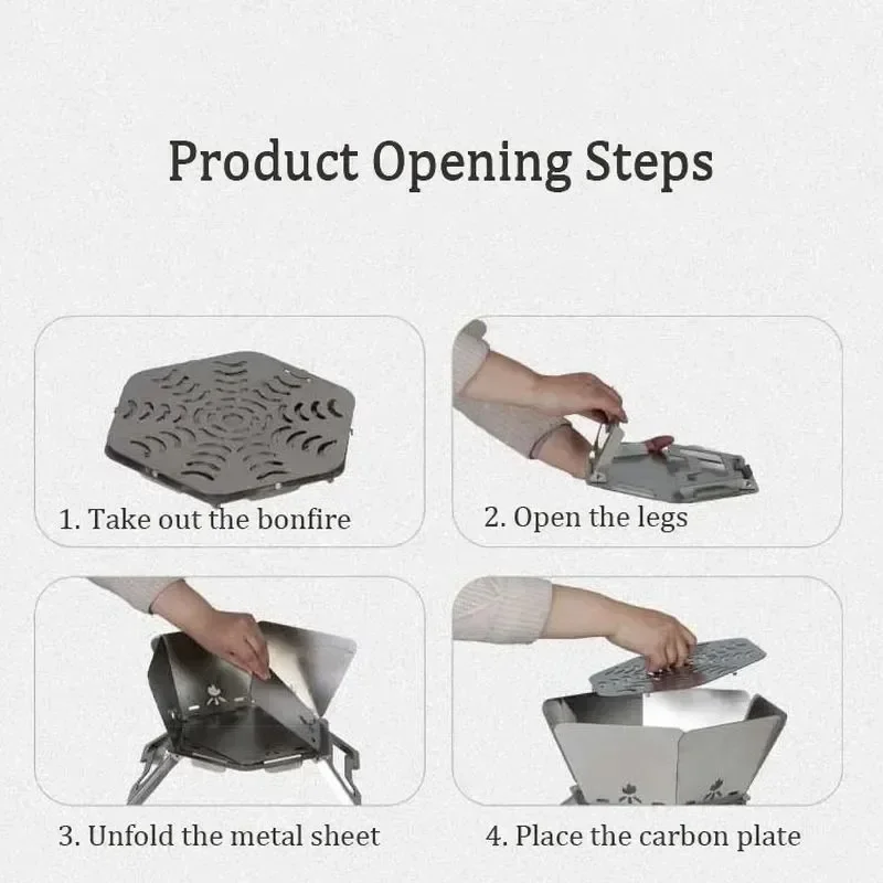 Кемпинговая мангал складная печь для костра портативная горелка дров уличная