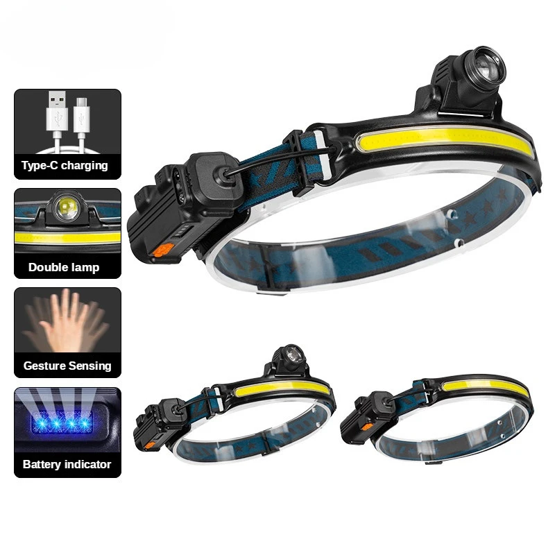 

Multifunctional Sensor Headlight COB+XPG Light Bulb Built in 2000mAh 18650 Battery Outdoor IPX4 Waterproof Camping Fishing Lamp