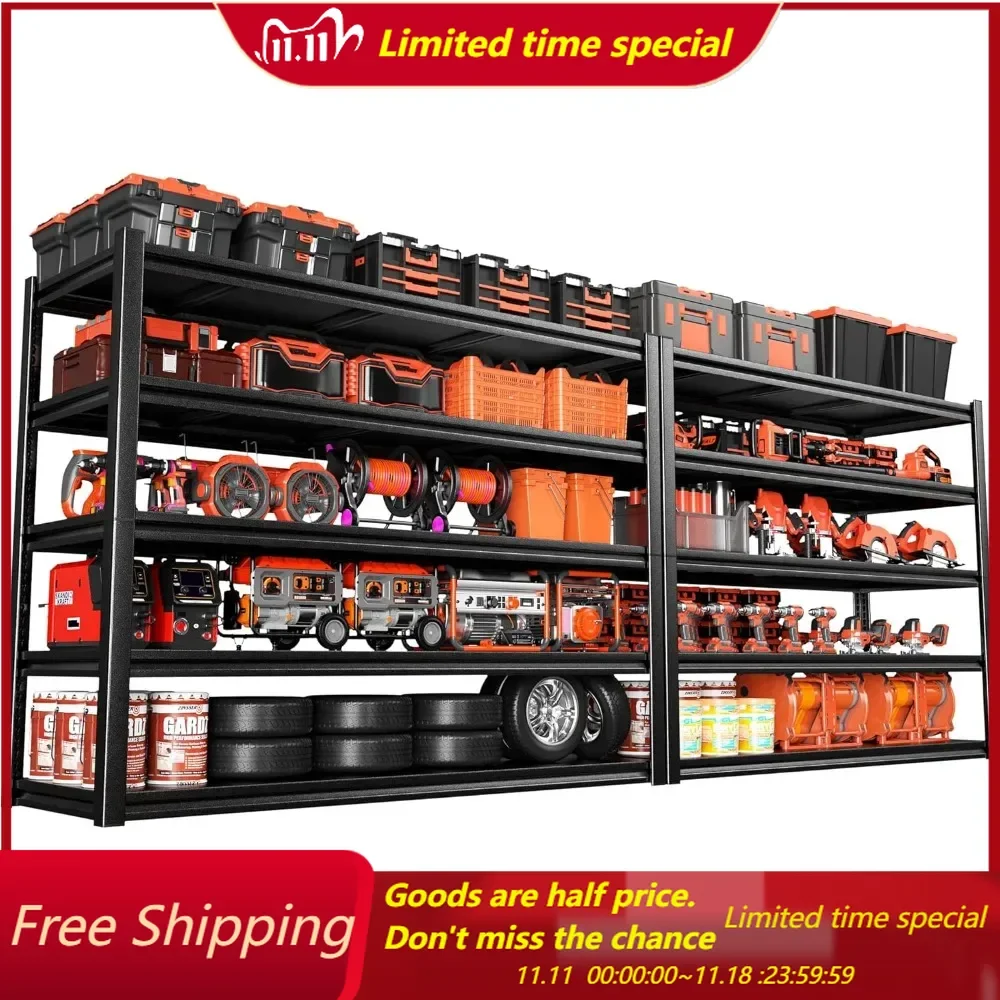 2 упаковки гаражных стеллажей высотой 72 дюйма X 36 дюймов 16 5-ярусные промышленные