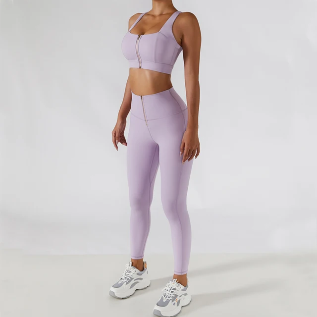 Women's 2-Piece Tennis Suit: Sport Set with Seamless Leggings, Sports Bra, and Shorts 5