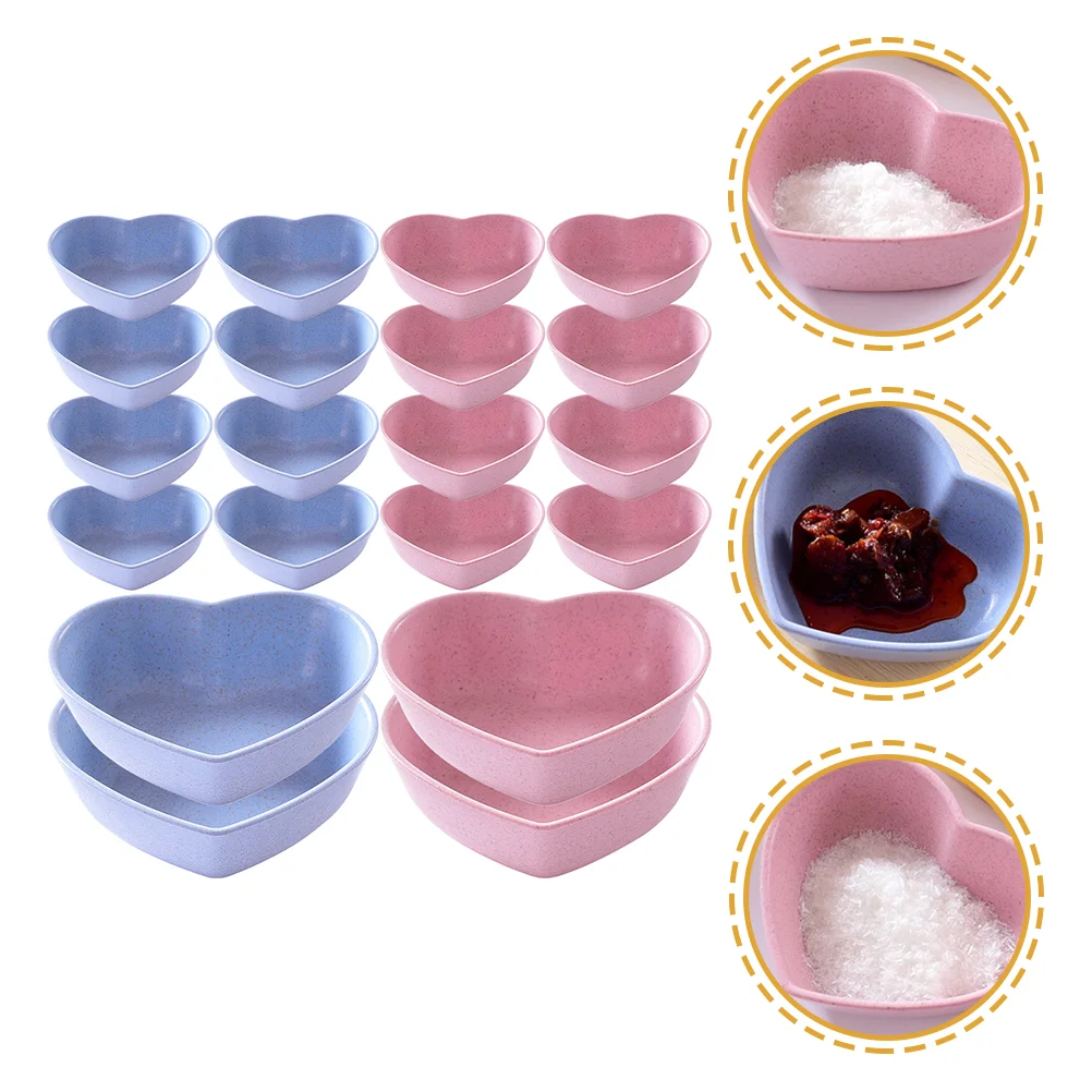 

Dishes Plate Sauce Seasoning Condiment Dish Bowls Heart Soy Dipping Plates Tasting Straw Wheat Candy Prep Bowl Appetizer Chili