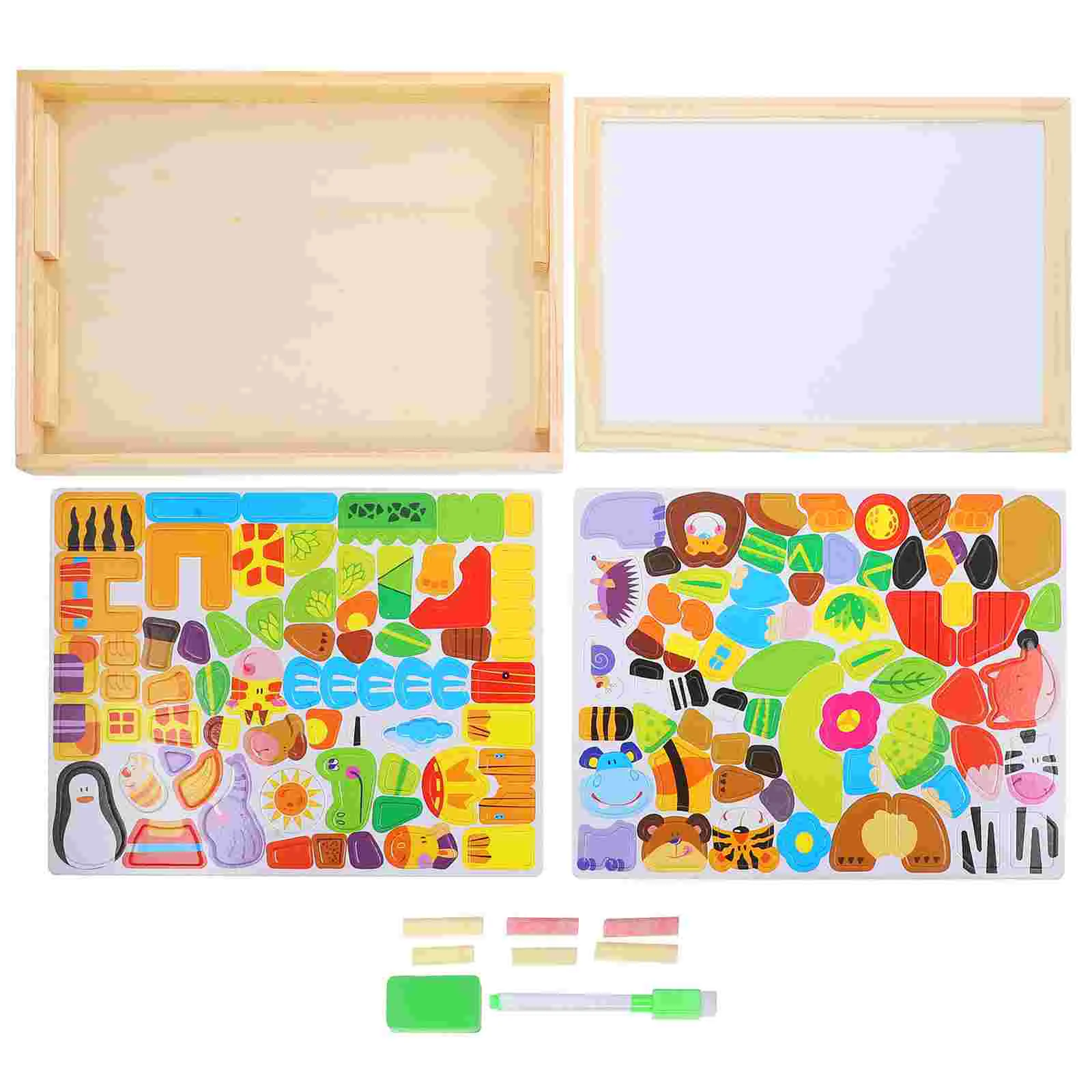 

Brain Game Children Drawing Board Magnetic Toy Early Logic Educational Playthings Puzzle Boys Girls Kids Cartoon Animal Wooden