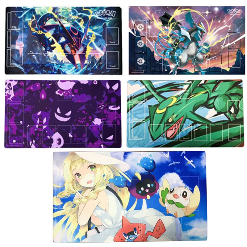 

Pokemon Rayquaza Gengar Lillie Kyurem DIY Anime Figure TCG Battle Cards Mat 2020x600x350mm child Birthday christmas gift