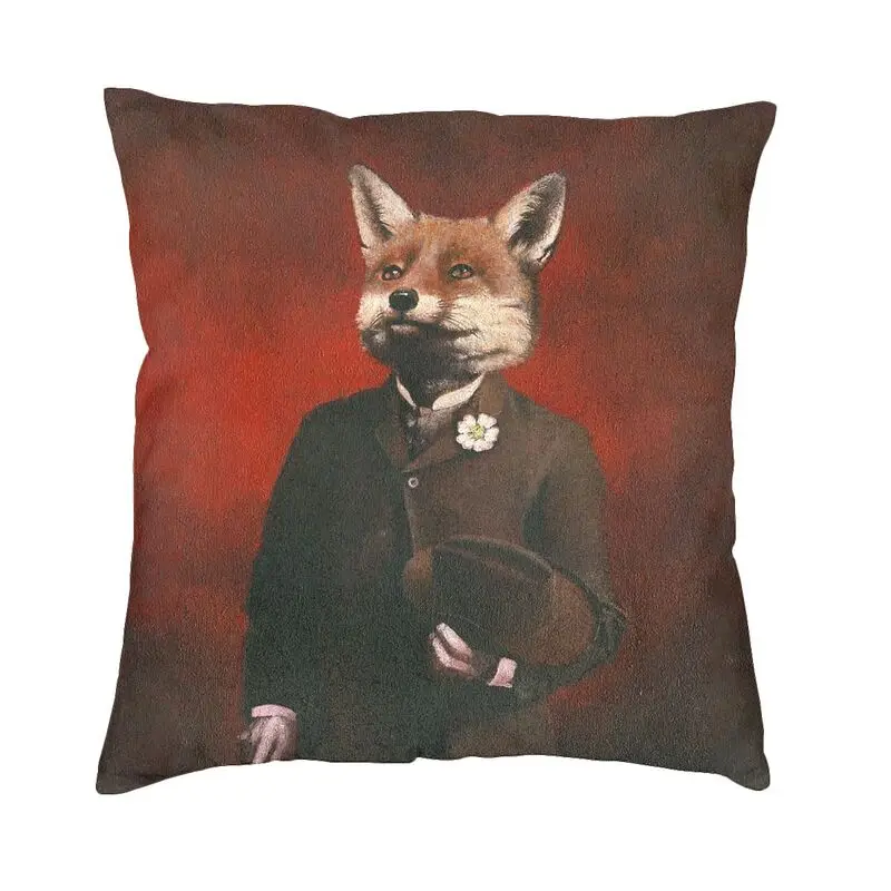 

Винтажный чехол для подушки Mr Fox 45x45 домашний декор с принтом животных Подушка для влюбленных чехол для дивана двухсторонняя подушка чехол д...
