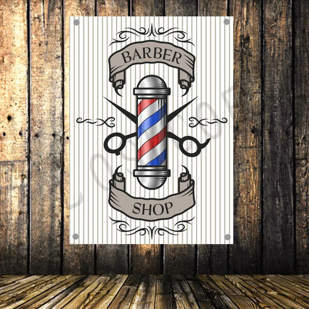 

Tattoo barbershop Poster Banners Bar Cafe Hotel Decoration Hanging Art Waterproof Cloth Polyester Fabric Flags Theme Painting