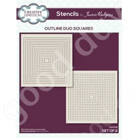 new 2022 arrival hot sale stencils squares set of 2 scrapbook diary decoration embossing template diy greeting card handmade