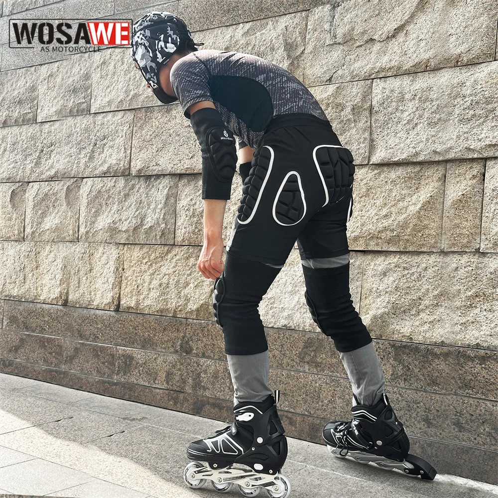 

WOSAWE Unisex Sports Gear Short Protective Ski Skate Skateboard Snowboard Protection Hip Butt Pad Drop Resistance Padded Shorts