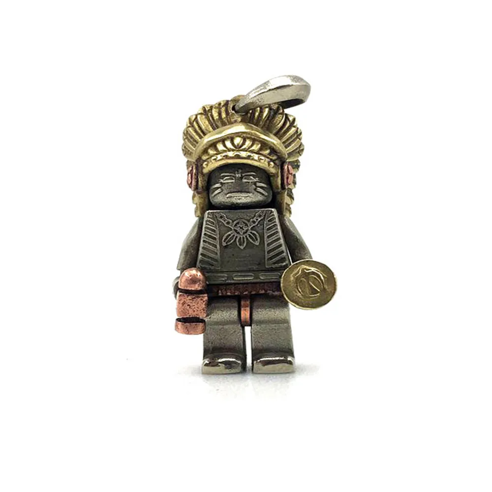 

EDC Brass Key Ring Chief Skull Keychain Outdoor Tool Accessories DIY Pendant