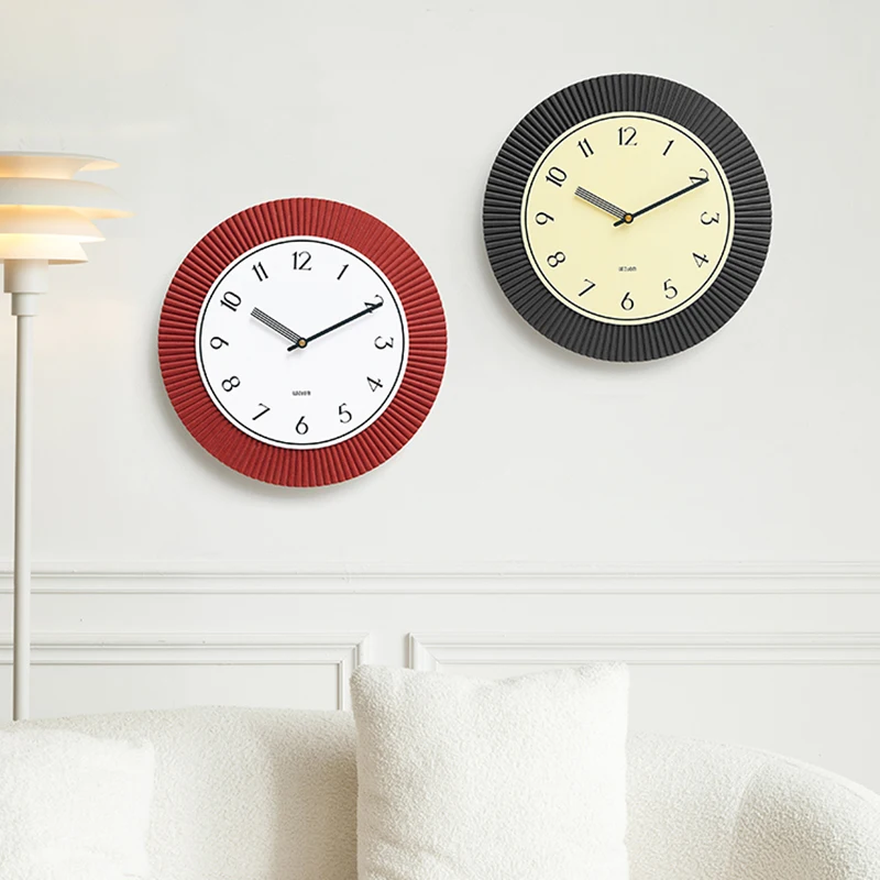 

Art Red Wall Clock Fashion Childrens Minimalist Design Wall Clock Quiet Italy Living Battery Room Horloge Room Decor YYY35XP