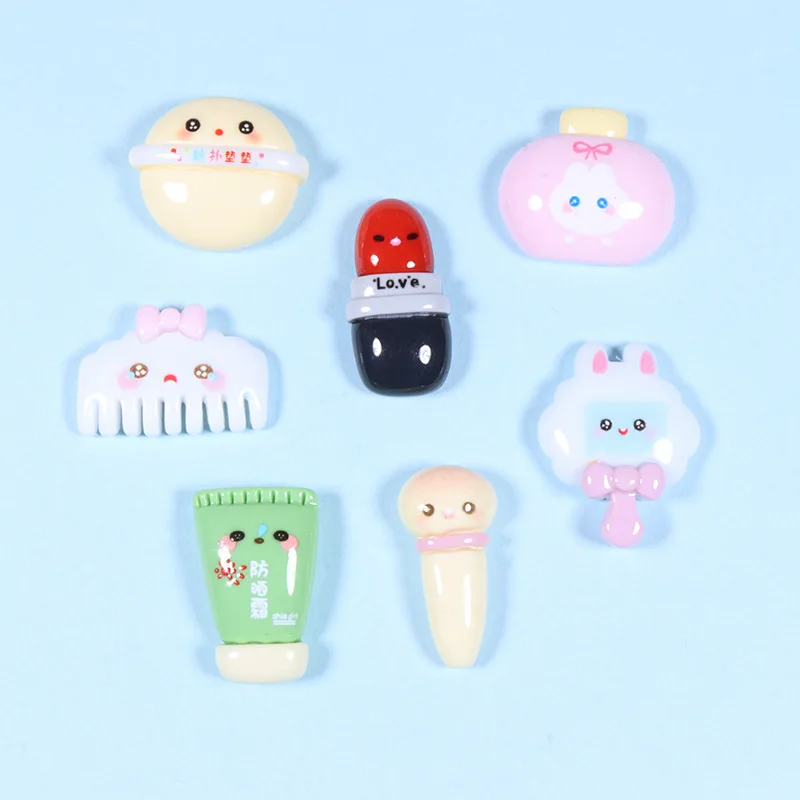 

100pcs Imitation Cartoon Cosmetics Flat Back Resin Cabochon Kawaii Scrapbooking Decoration Crafts DIY Dollhouse Accessories