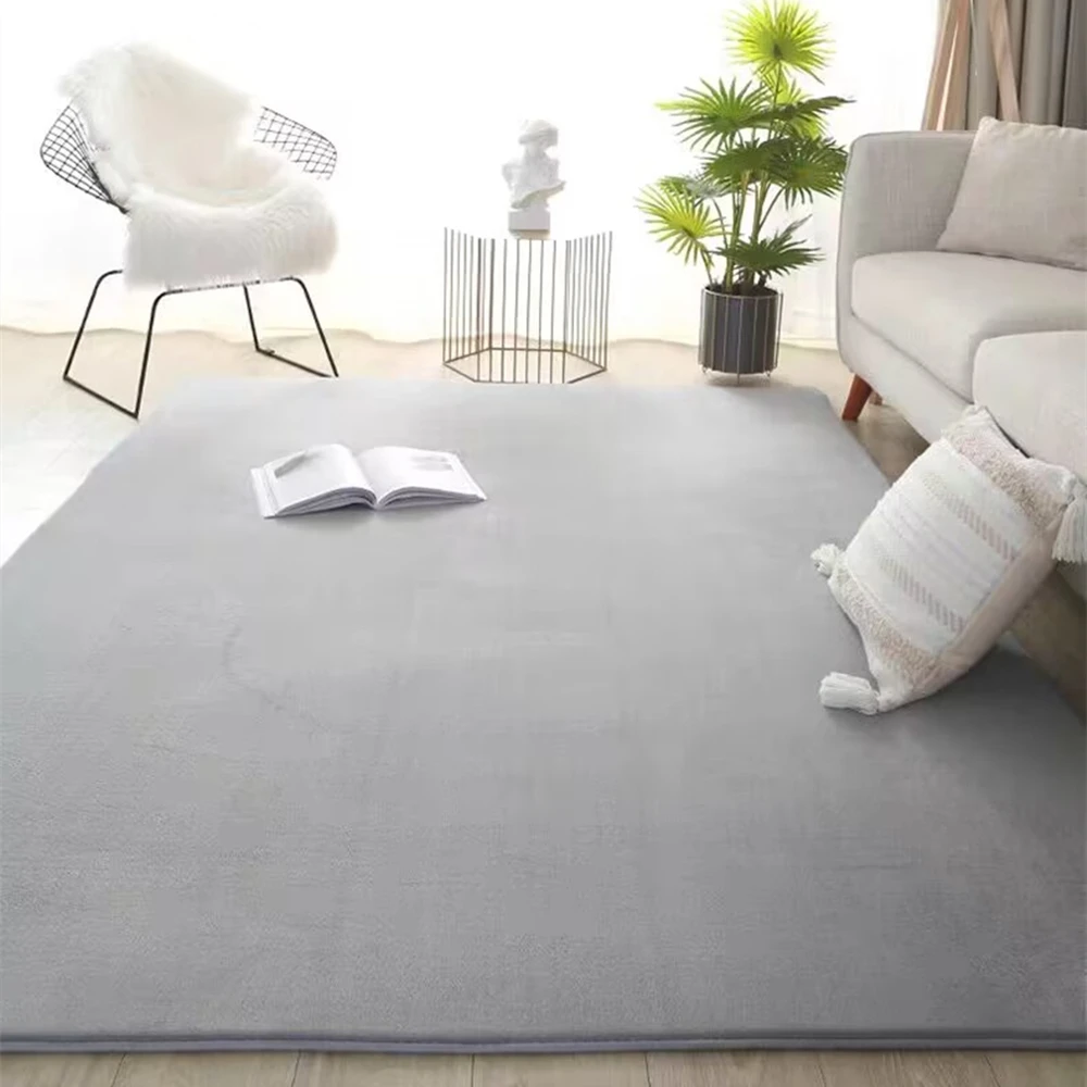 

Nordic Plush Carpet Living Room Decoration Fluffy Rug Thicken Bedroom Carpets Anti-slip Floor Soft Lounge Rugs Solid Large Floor