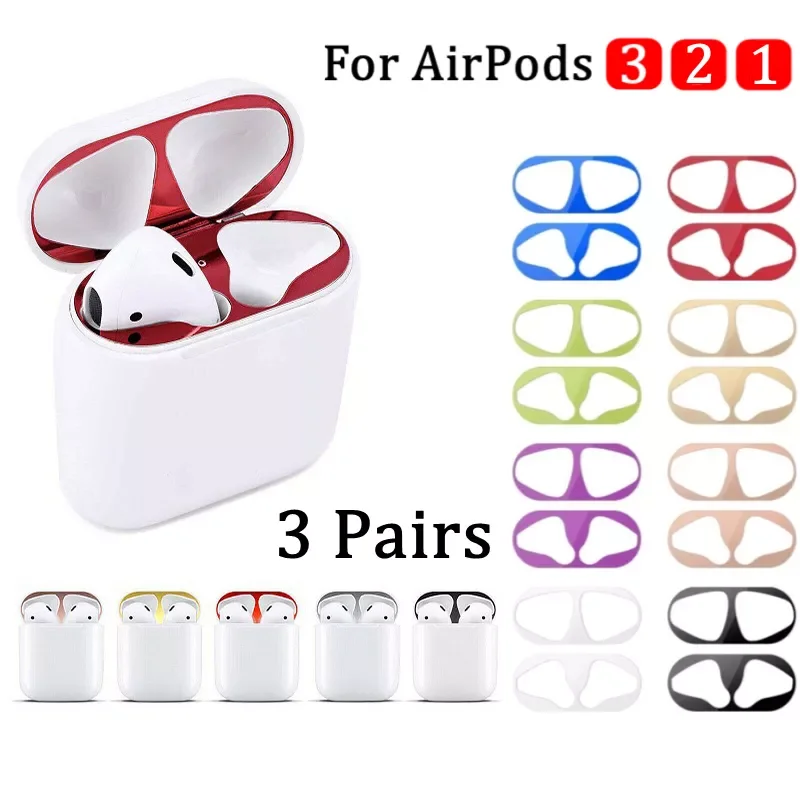 

3 Pairs Dust-proof Sticker For AirPods 3 2 1 AirpodsPro Dust Guard Protective Anti-scratch Earbuds Film For Apple AirPods 2 3