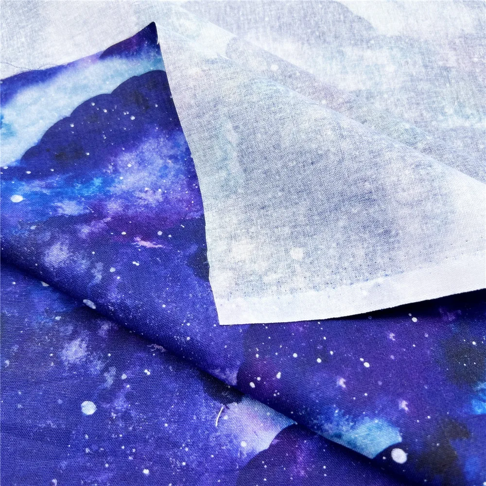 Ткань из 100% хлопка с рисунком голубого космоса звездного неба ткань в стиле