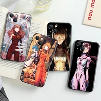 evangelion for apple iphone 13 12 11 pro 12 13 mini x xr xs max se 5 6 6s 7 8 plus phone case carcasa black silicone cover back