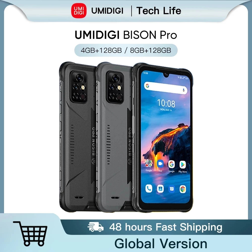 

[In Stock]Global Version UMIDIGI BISON Pro Smartphone 4GB/8GB 128GB IP68/IP69K Helio G80 NFC 48MP Camera 6.3"FHD+ Screen 5000mAh