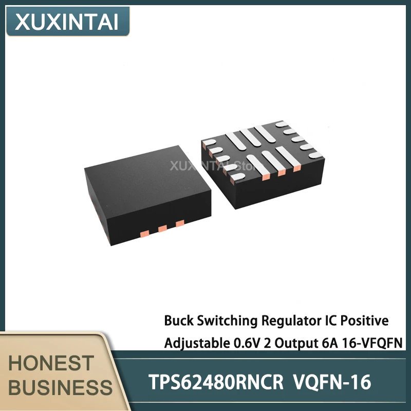 

5Pcs/Lot TPS62480RNCR TPS62480 Buck Switching Regulator IC Positive Adjustable 0.6V 2 Output 6A 16-VFQFN