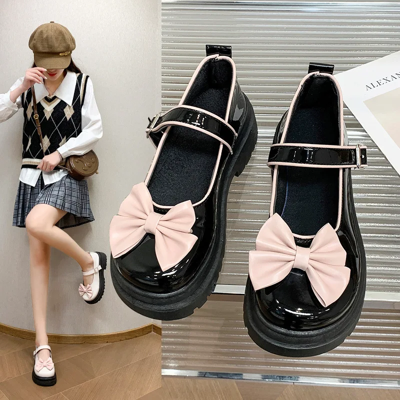 

2023 New Women's Shoes Cute Butterfly Thick Sole Flat Shoes Fashion Mixed Colors Mary Jane Shoes for Women Zapatos De Mujer