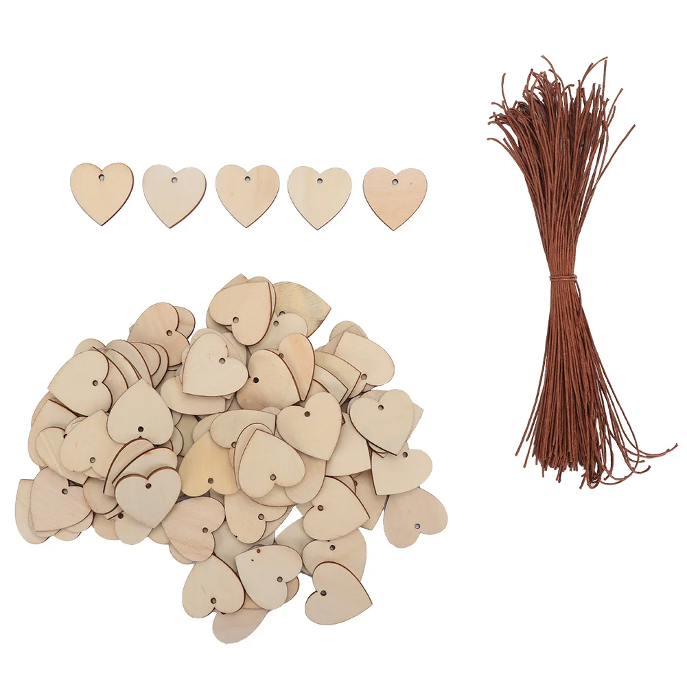 100 шт. деревянные бирки в виде звезд с отверстиями