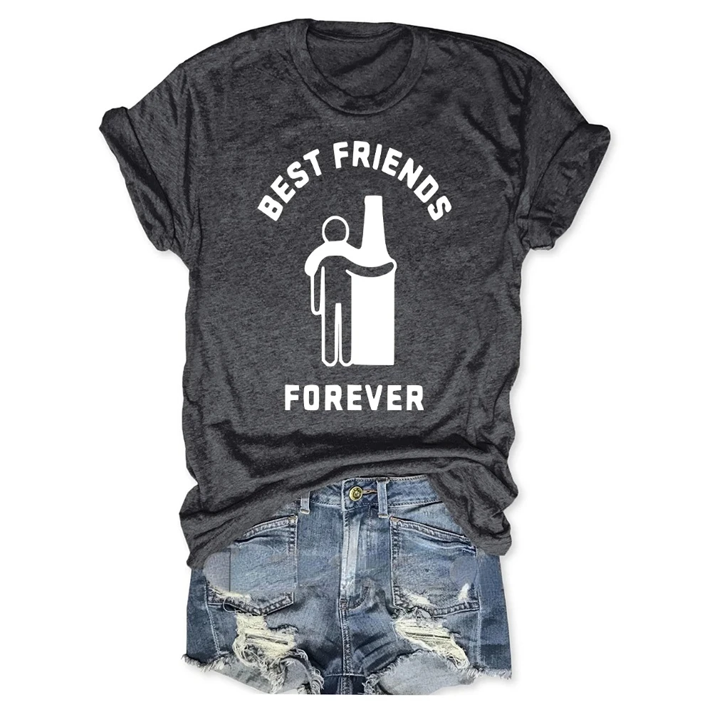 

Rheaclots Women's Best Friends Forever Beer Printed Casual T-Shirt