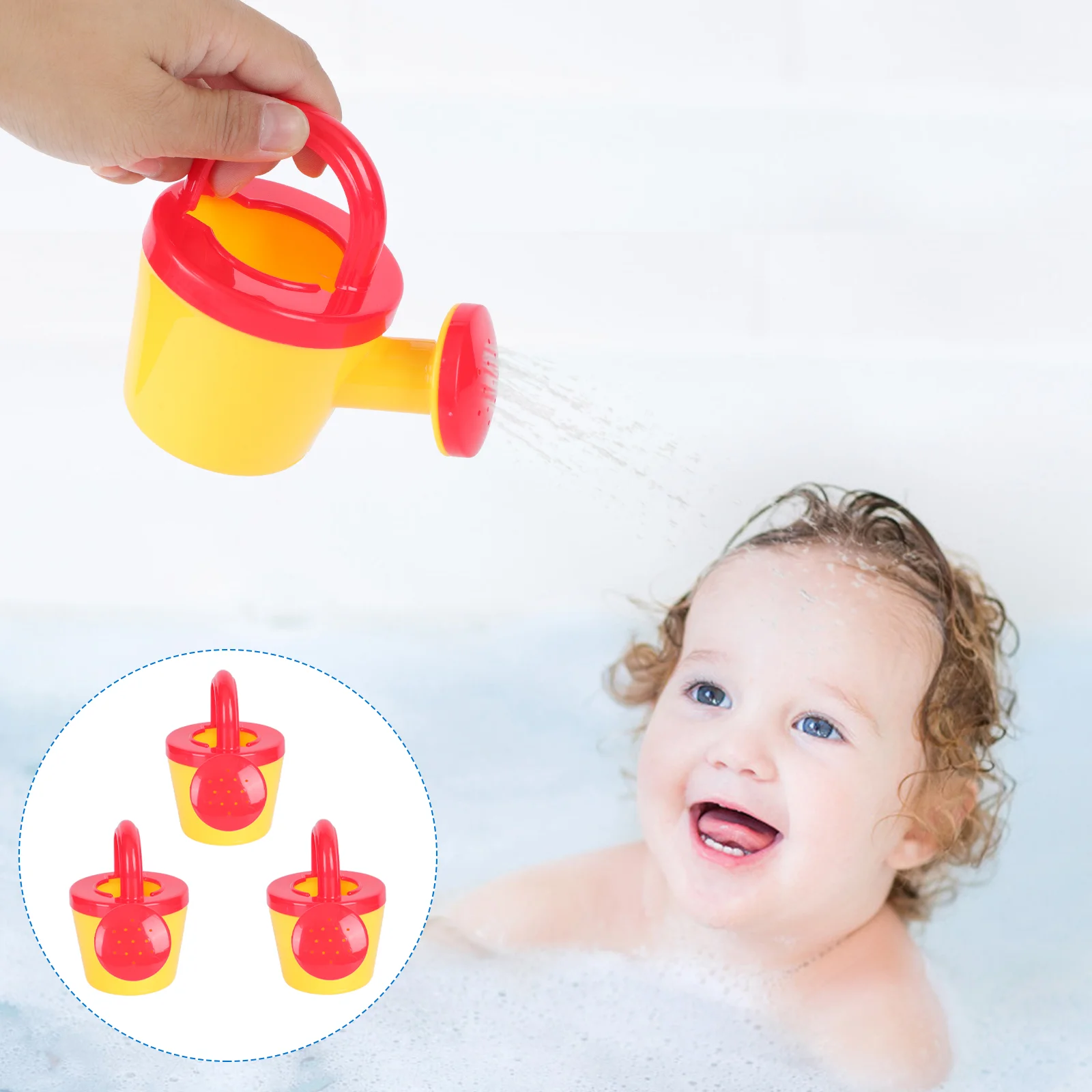 

3 Pcs Watering Pail Baby Bath Toys Plastic Can Kids Gardening Play Toddler Sand