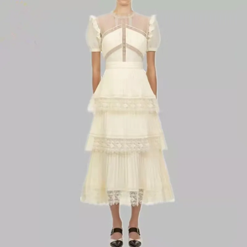 

WTIANYUW Summer Vintage Woman Dress 2022 New Fashion Elegant Puff Sleeve High Waist Party Maxi Dresses Female Vestidos