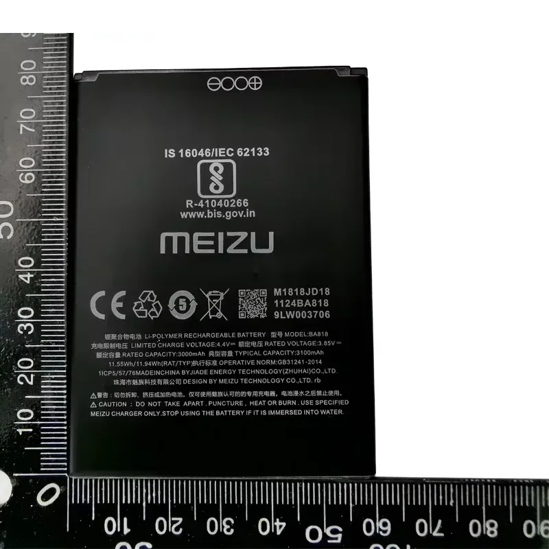 2024 100% оригинальная высококачественная батарея BA818 3000 мАч для Meizu C9 pro сменная