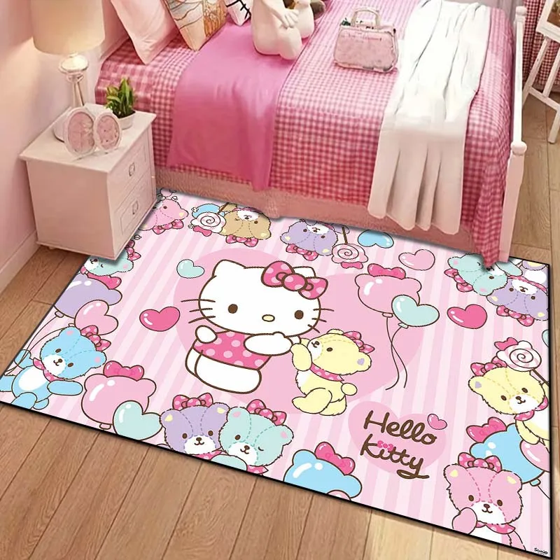 Sanrio Hello Kitty Kawaii Cat Pattern Ковер для гостиной спальни прикроватный коврик ванной