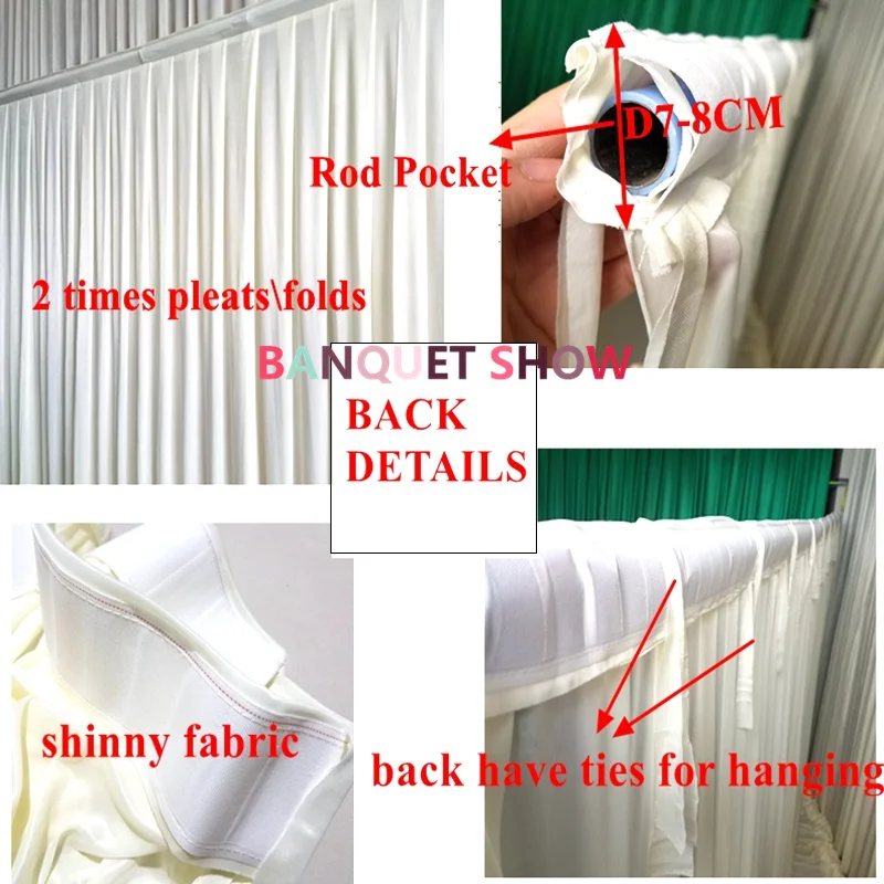 Спереди перекрещивается белый ледяной шелк свадебный фон занавеска сценический