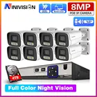 4K 8MP 8CH NVR 2-канальный аудио-видео Видеонаблюдение IP POE Camera Kit HD цветное ночное видение 8 каналов стандартная система камер