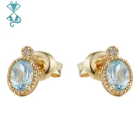 s925 sterling silver earrings natural blue topaz trend classic fashion piercing womens earrings party 14k gold high end jewelry