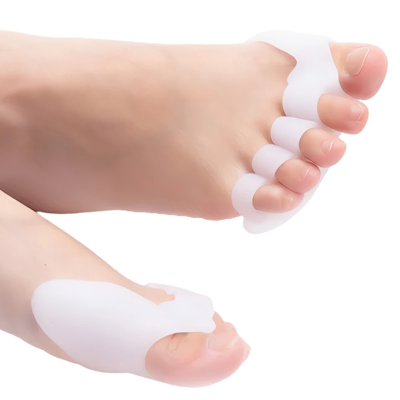 

4pieces=2pairs Silicone Hammer Toe Separators Bunions Hallux Valgus Corrector Splitter Thumb Gel Foot Care Protector Orthopedic