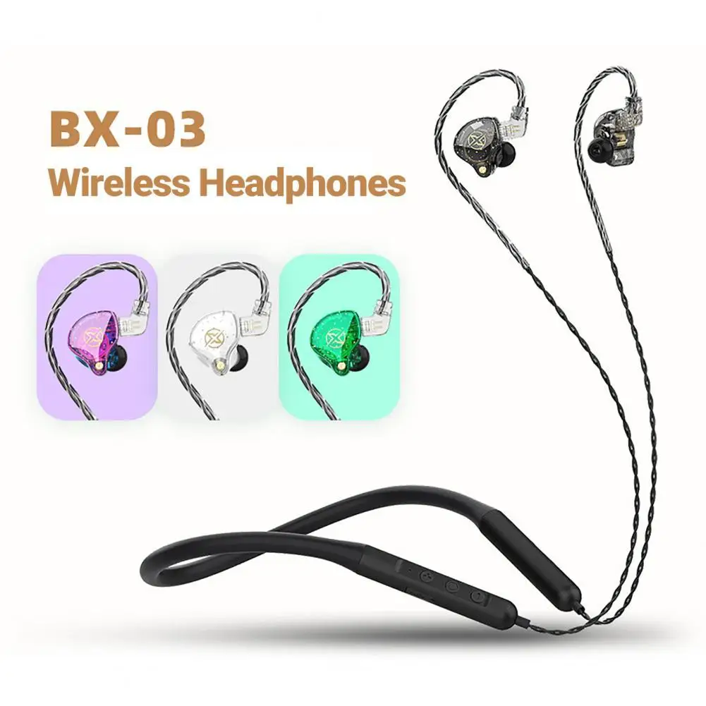 

BX-03 Wireless Earphone CVC Noise Cancelling Bluetooth-compatible5.0 HiFi Sports Neckband In-ear Earphone for Fitness