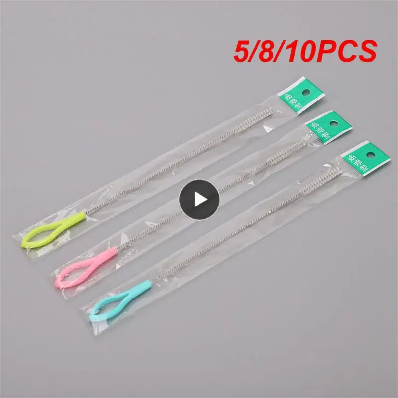 

5/8/10PCS Labor Saving Strong Detergency Stainless Steel High Density Nylon Glass Tube Cleaner 360 Degrees Are Completely Clean