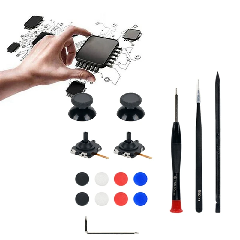 Замена для Meta Quest 3 ручка VR 3D аналоговые джойстики джойстик с крышкой джойстиков +