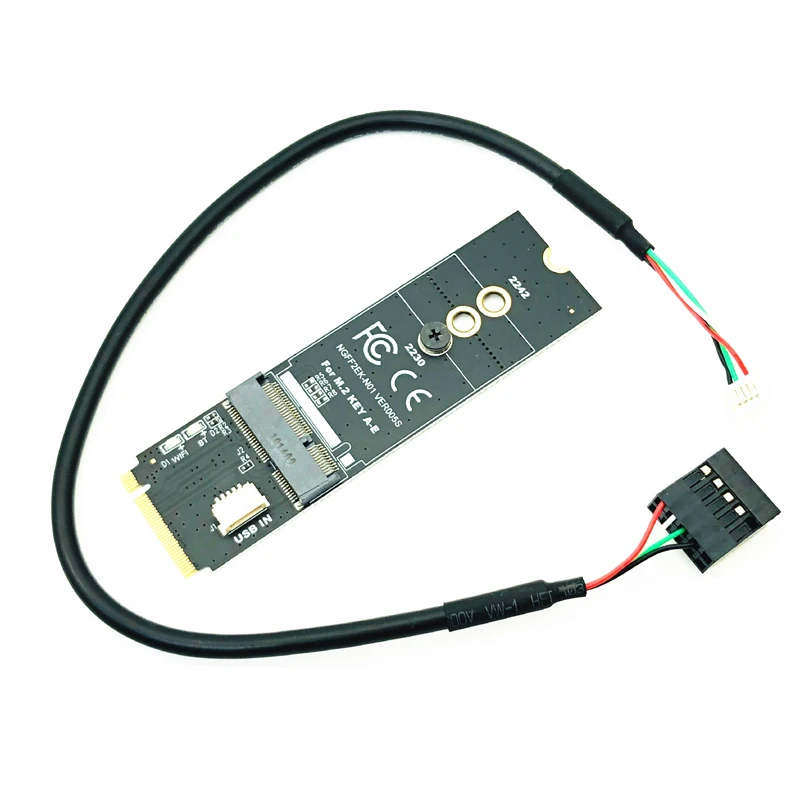 Фото M.2 M-ключ к A + E-ключу, слот NGFF, Wi-Fi беспроводная сетевая карта M.2 NGFF PCI Express к E Key Card M-Key к ID Key M.2, адаптер Wi-Fi №1
