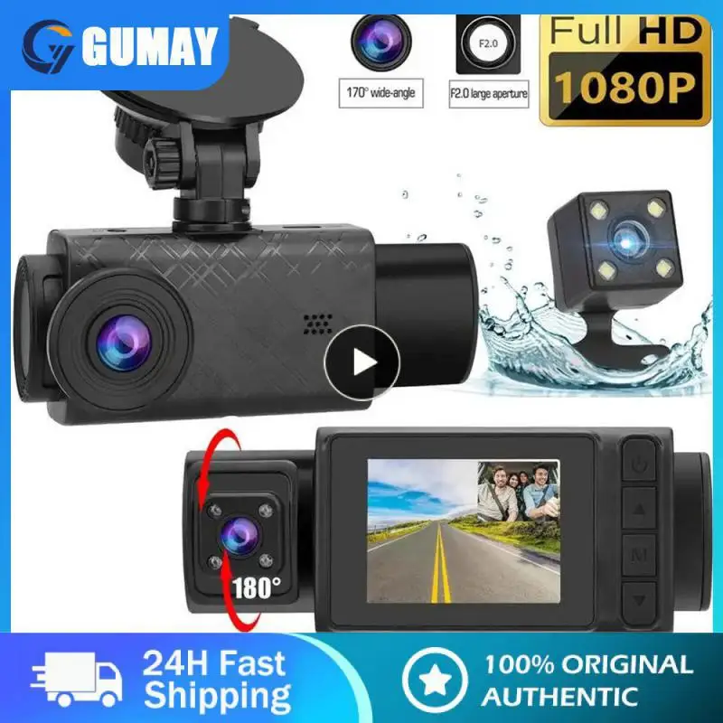 

Ночной тахограф с G-датчиком и камерой заднего вида, Автомобильный видеорегистратор, 3-канальный видеорегистратор 1080p, видеорегистратор с двойным объективом спереди и сзади, видеорегистратор