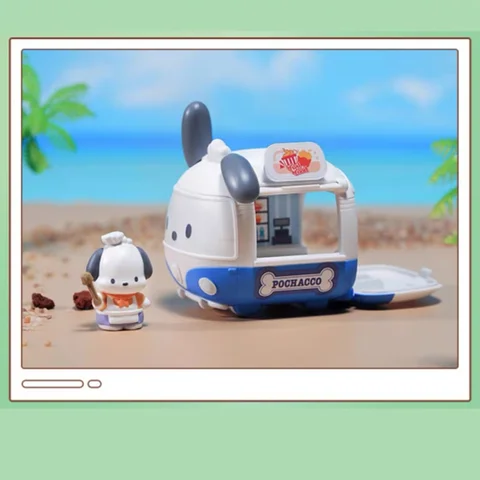 Sanrio Изысканная еда грузовик планшетофон милая фигурка автомобиль игрушечный орнамент куломи Pacha собака большая ухая собака Hello Kitty мистическая коробка подарочная игрушка