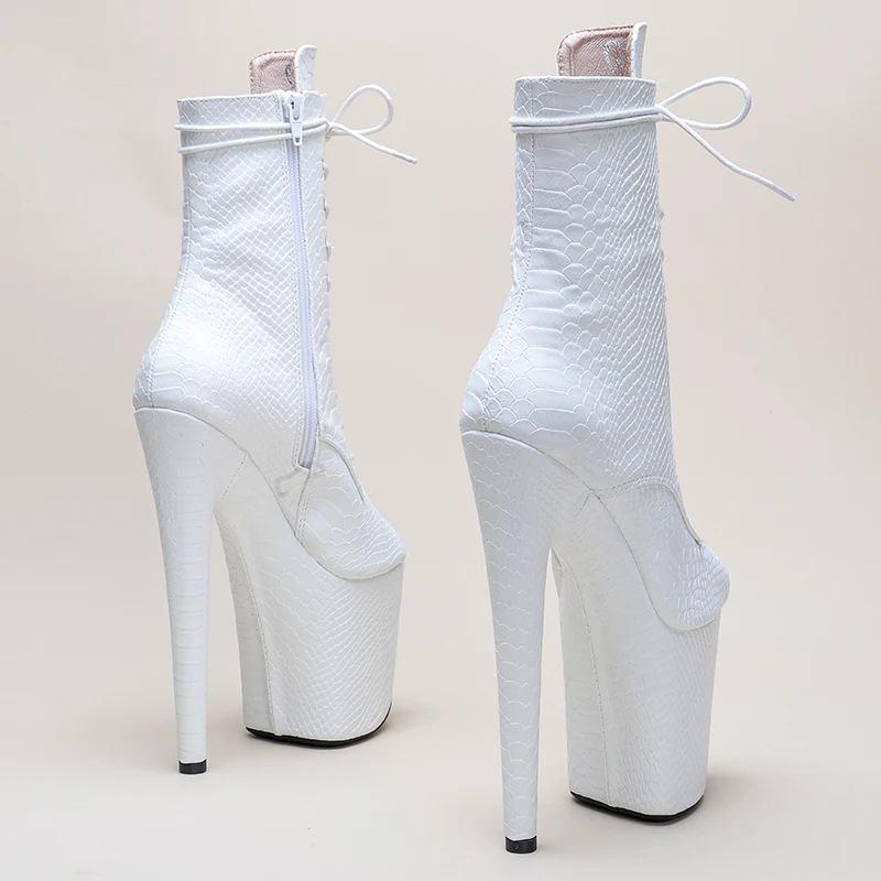 Leecabe White UPPER 20CM/8Inch Women's Platform disco party High Heels Shoes Pole Dance boot