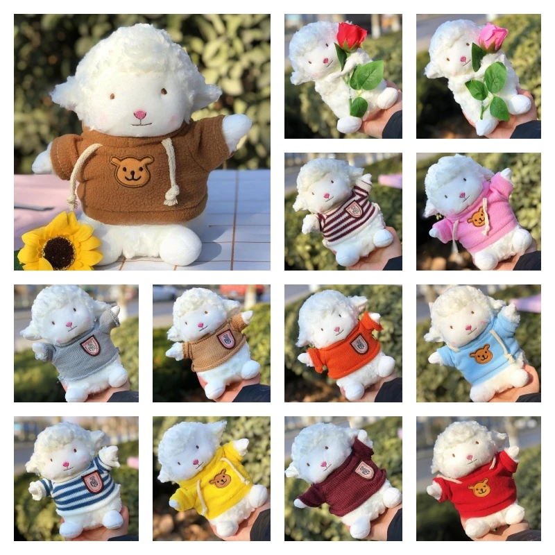 

Anime Doll Cute Little White Fleece Toy Lolita White Sheep Doll Machine Wedding Doll Gift Girls Accessories Counter Decoration